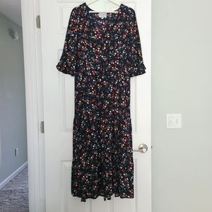 Navy floral maxi dress